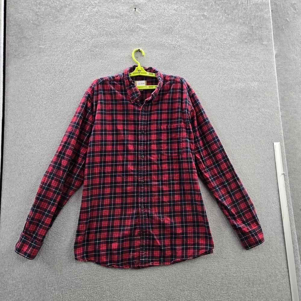 The Foundry Supply Co. Men Button Up Shirt XLT Red Plaid Flannel Shirt